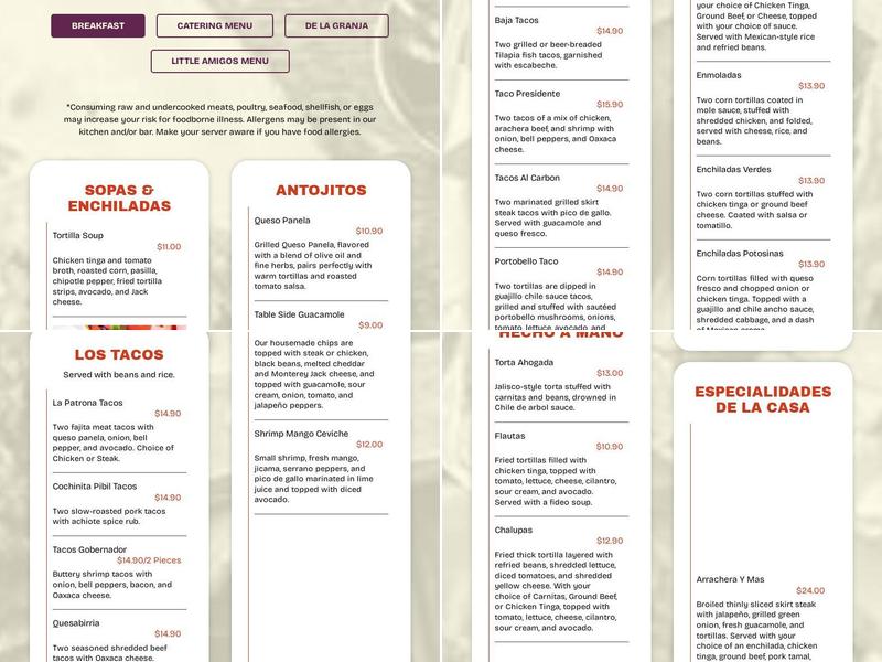 Chapala Fiestas & Grill Menu