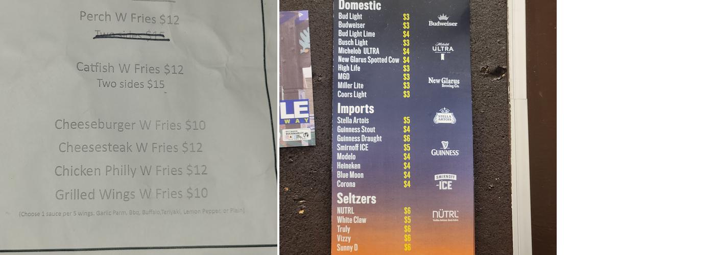 Dragons Place Menu