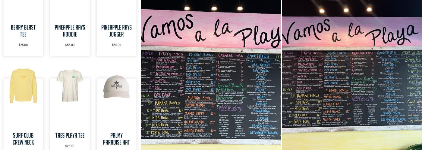 Playa Bowls Menu