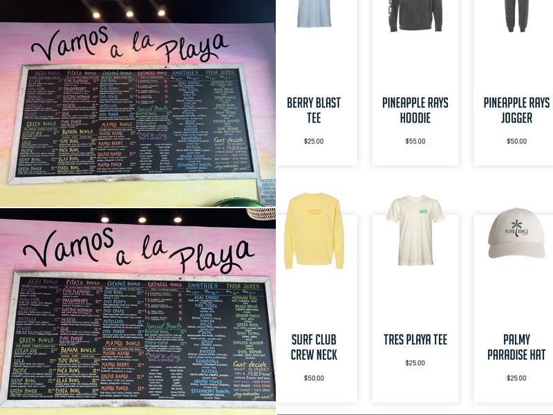 Playa Bowls Menu