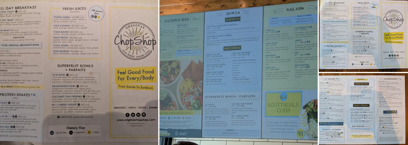 Original ChopShop Menu