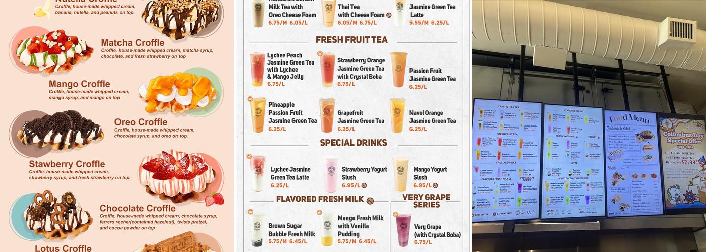 Uni Uni Bubble Tea Wicker Park Menu