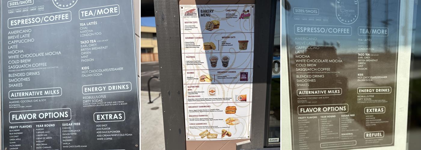 Cedar & Salt Espresso Menu