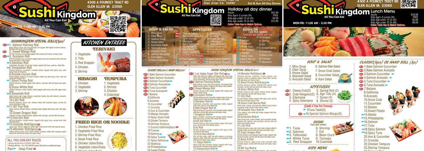 Sushi Kingdom Glen Allen Menu