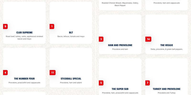 Jersey Mike's Subs Menu