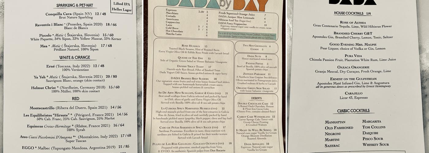 Dada Menu