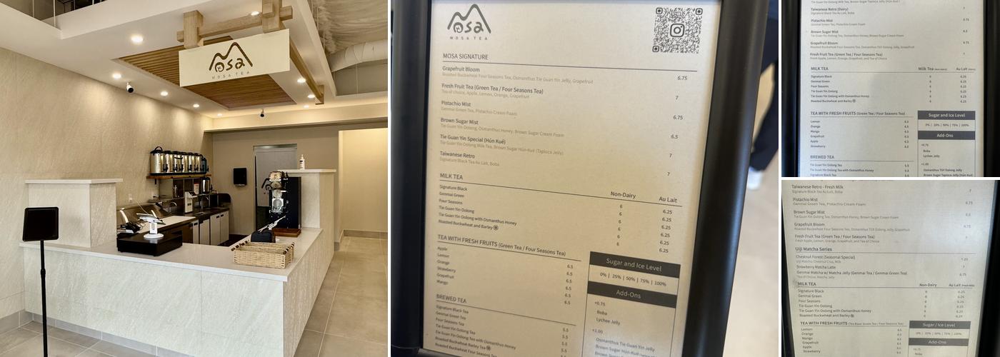 Mosa Tea Menu