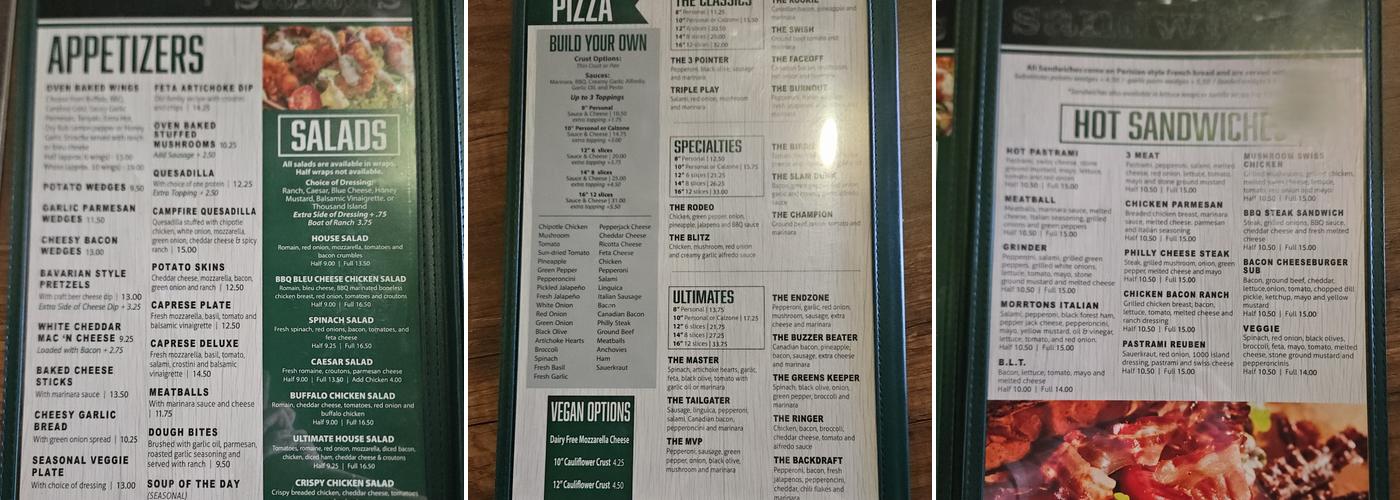 Morrtons Too Menu