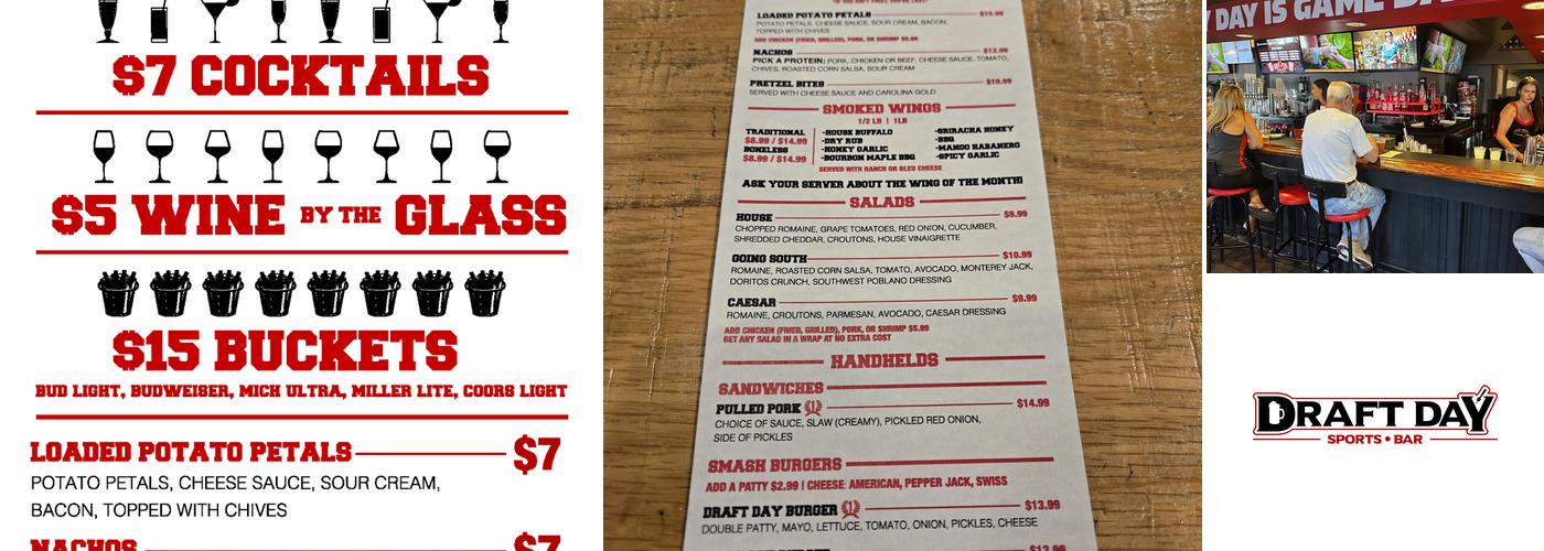 Draft Day Columbus Menu