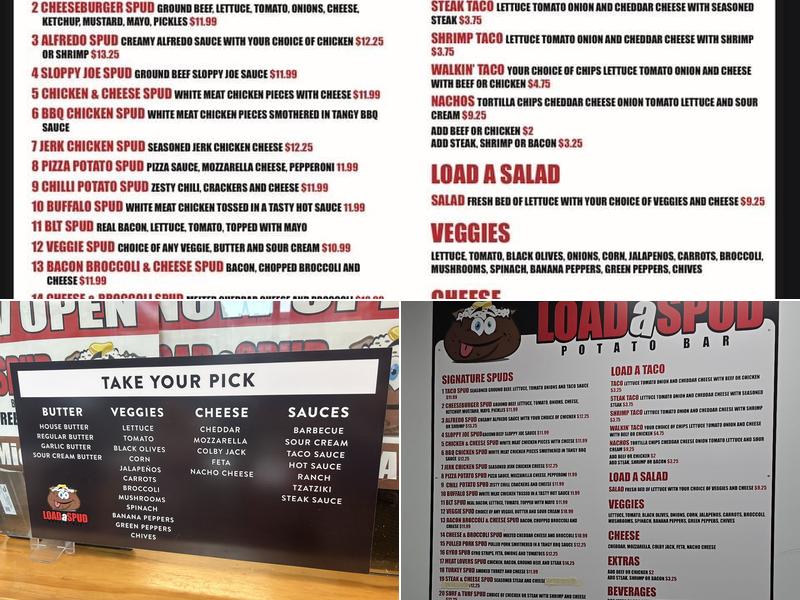 Load A Spud Battle Creek Menu