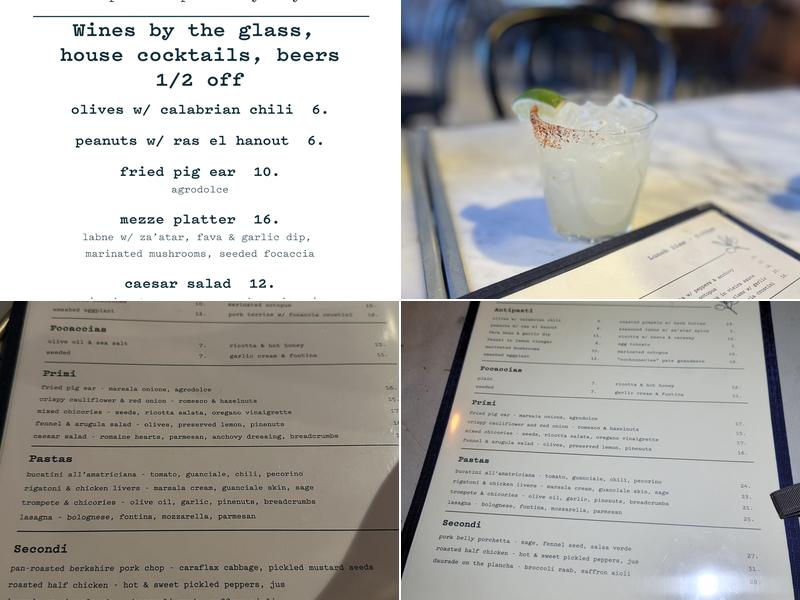 Fossetta Menu