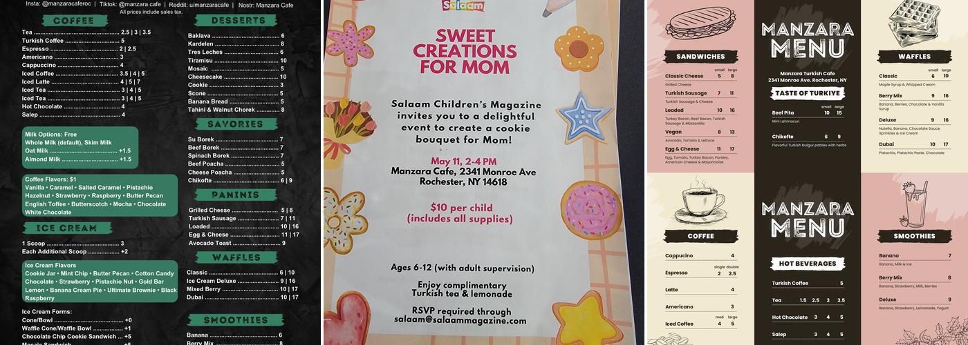 Manzara Cafe Menu