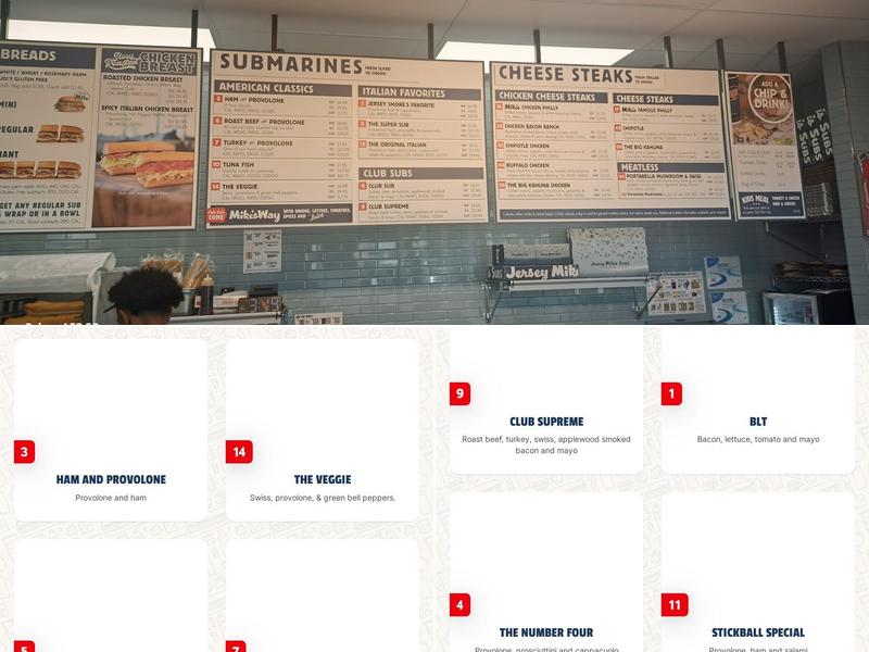 Jersey Mike's Subs Menu