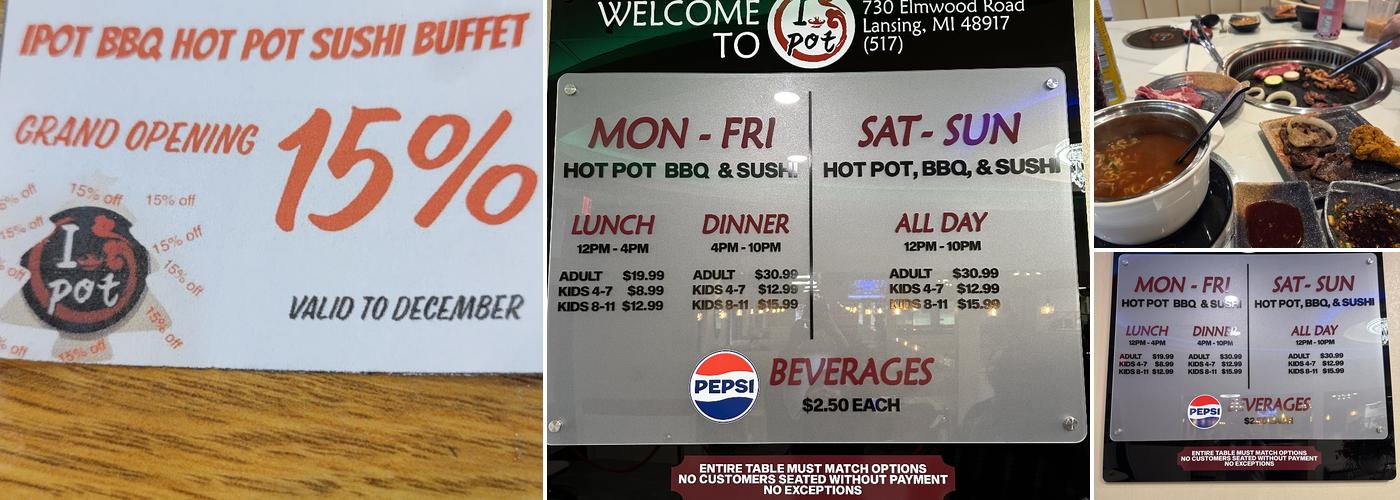 IPOT | Hot Pot, BBQ & Sushi Menu