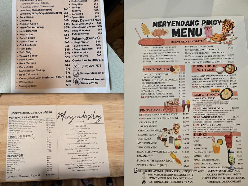 Meryendang Pinoy Menu
