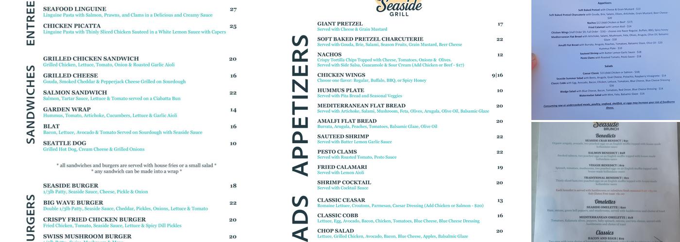 Seaside Grill Menu