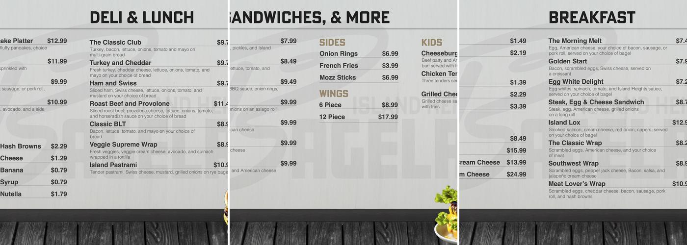 Island Heights Bagelry Menu