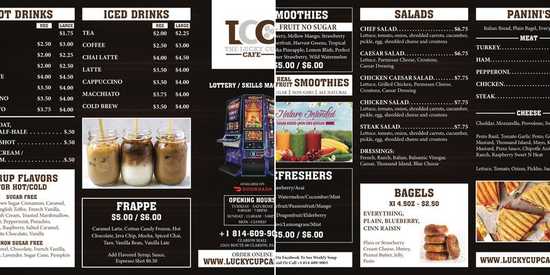Lucky Cup Cafe Menu