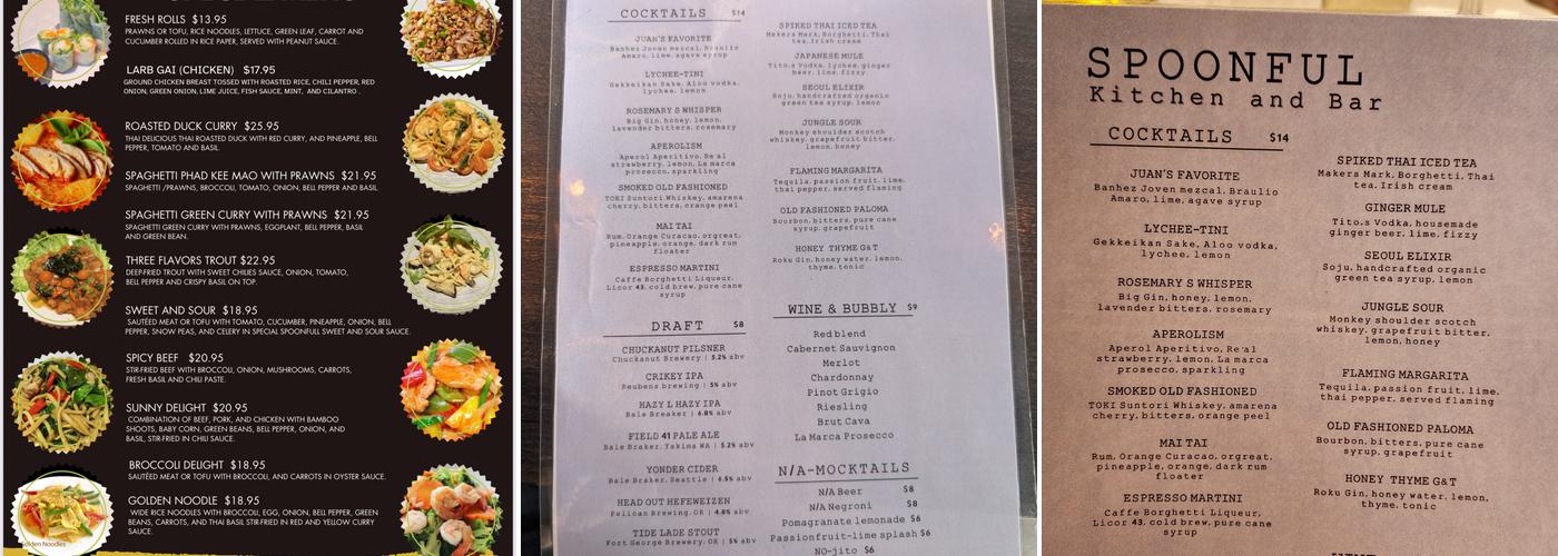SpoonFull Thai Kitchen & Bar Menu