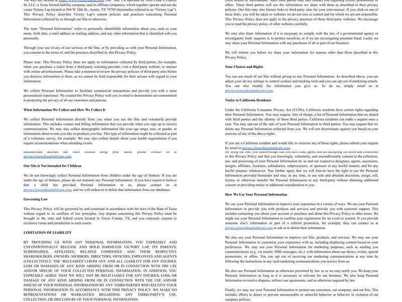 The Diner at Victory Lap Menu