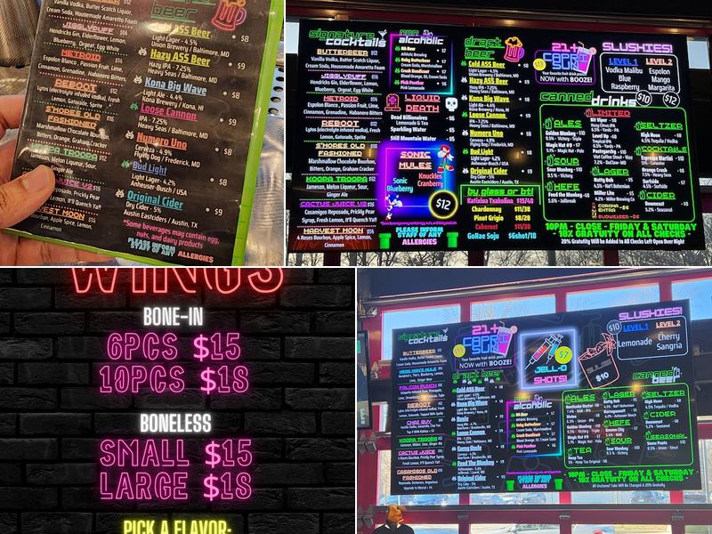 GameOn bar+arcade Menu