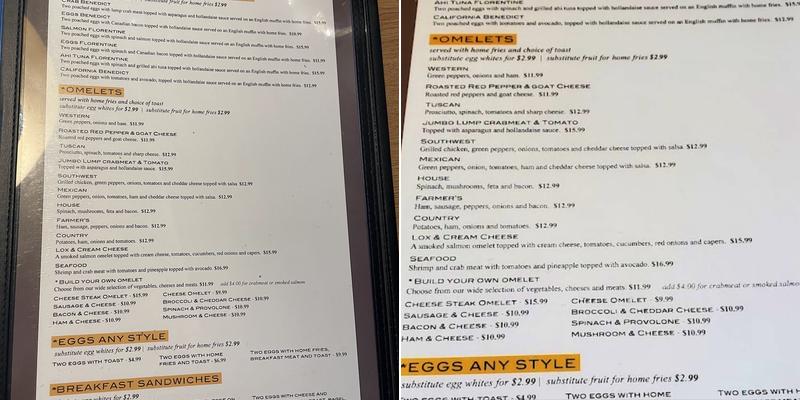 Nudy's Cafe Havertown Menu