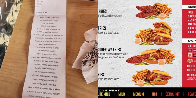 Dave's Hot Chicken Menu