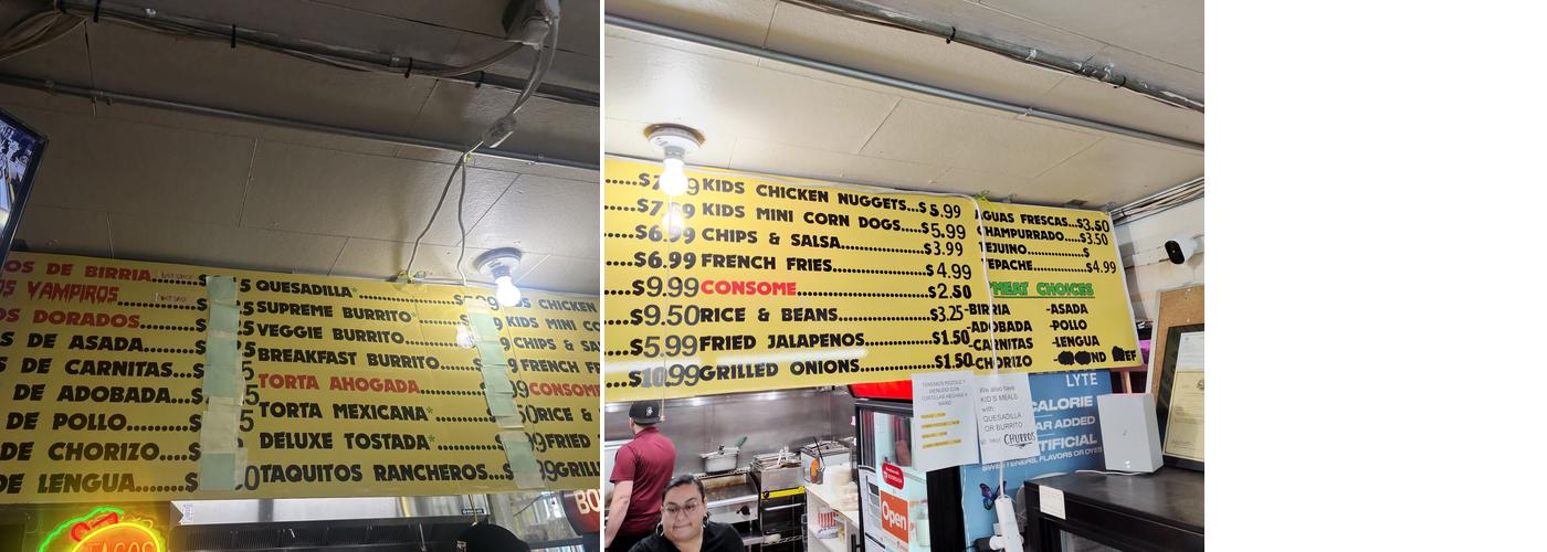 La Terraza Taqueria Menu