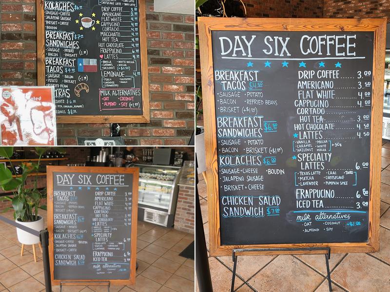 Day 6 Coffee Co Menu