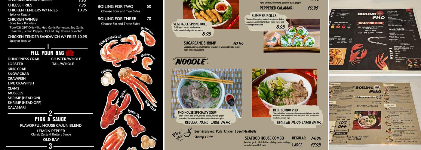 Boiling Pho Menu