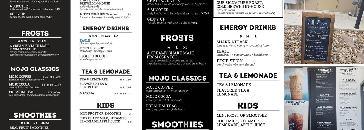 Mojo Coffee Menu