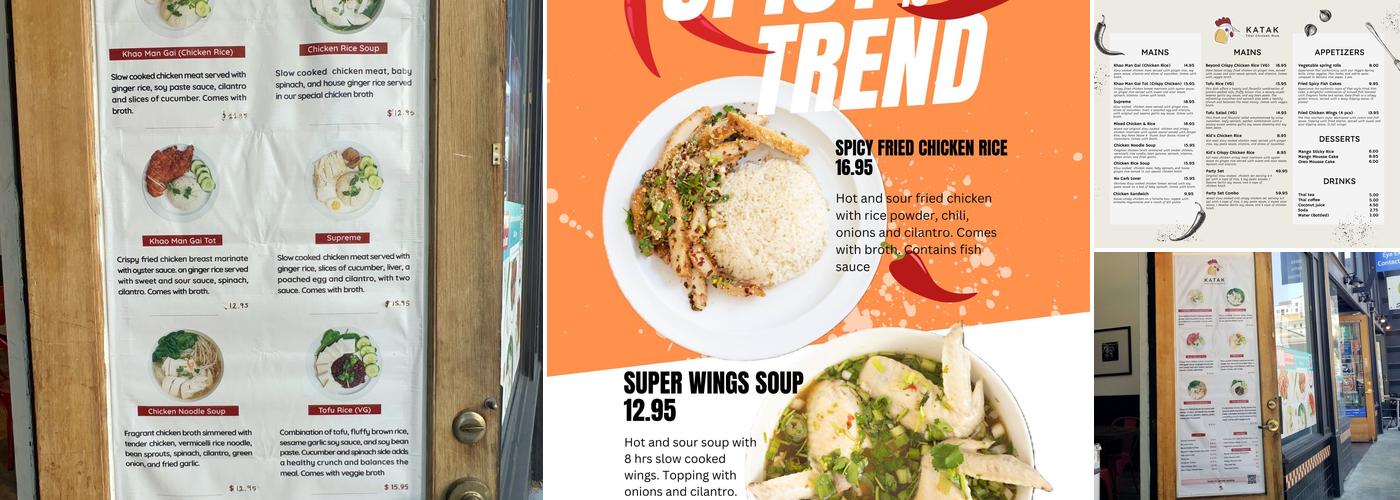 Katak Thai Chicken Rice Menu