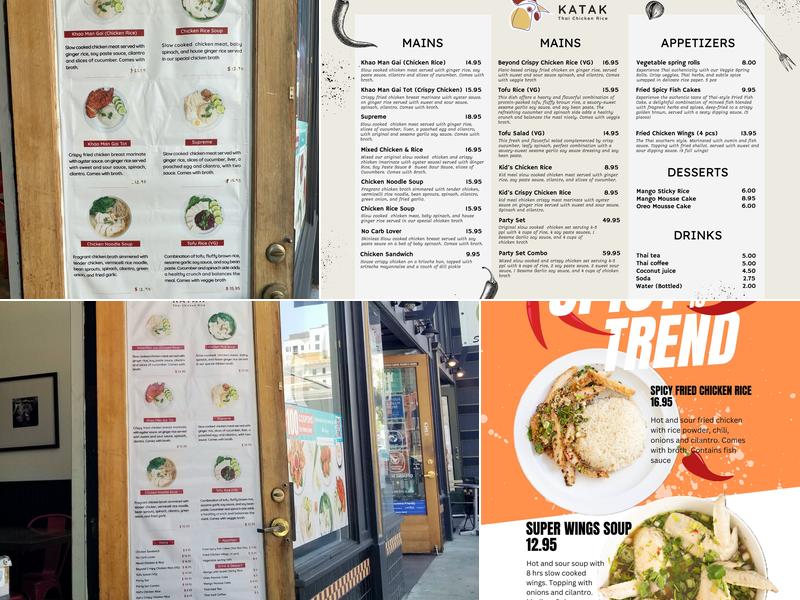 Katak Thai Chicken Rice Menu