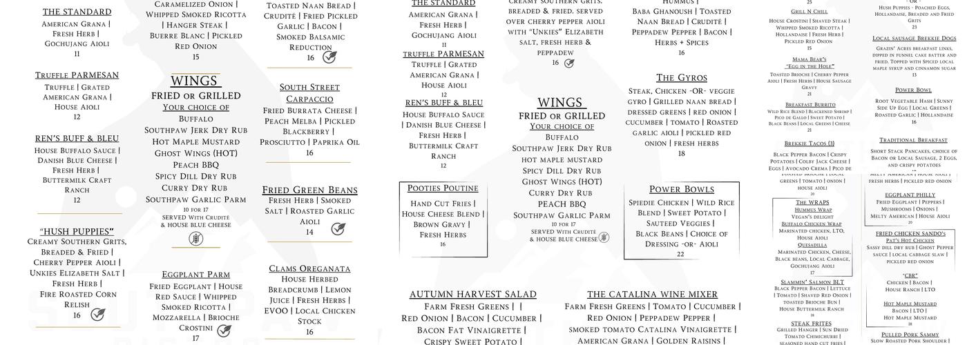 Southpaw Bistro Menu