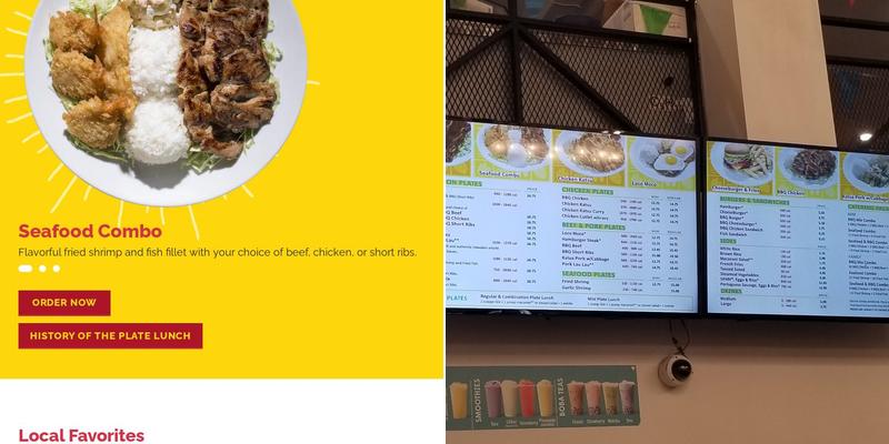 L &L Hawaiian Barbecue Menu