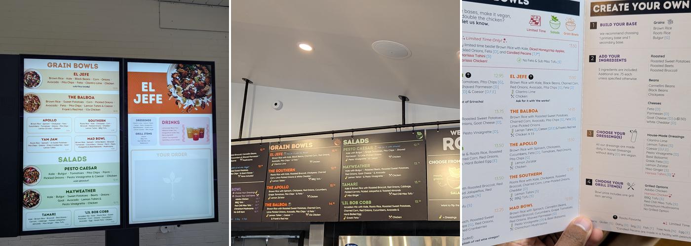 Roots Natural Kitchen Menu