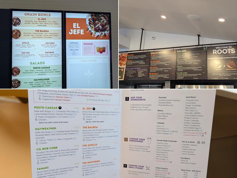 Roots Natural Kitchen Menu