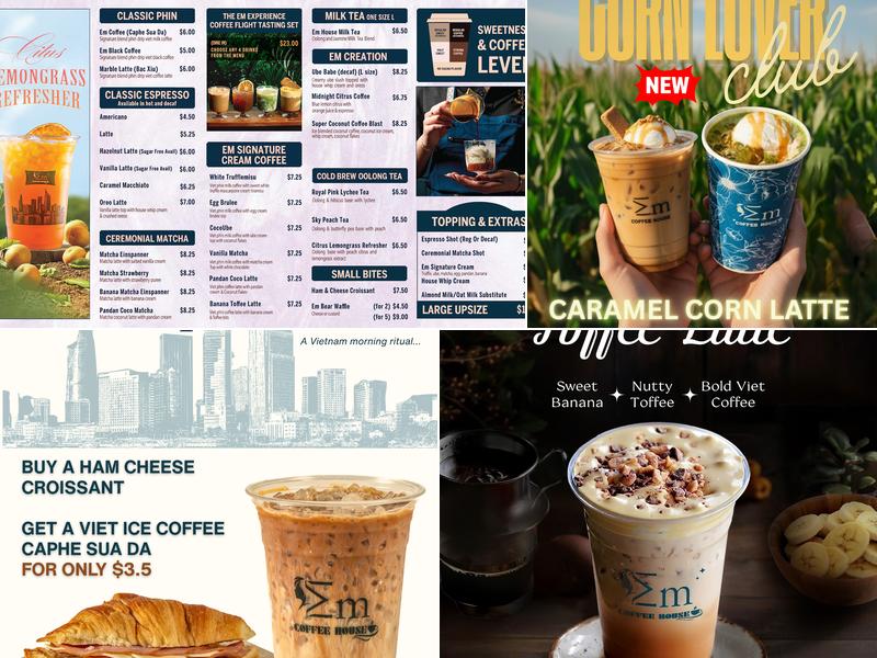 Em Coffee House - Mira Mesa Menu