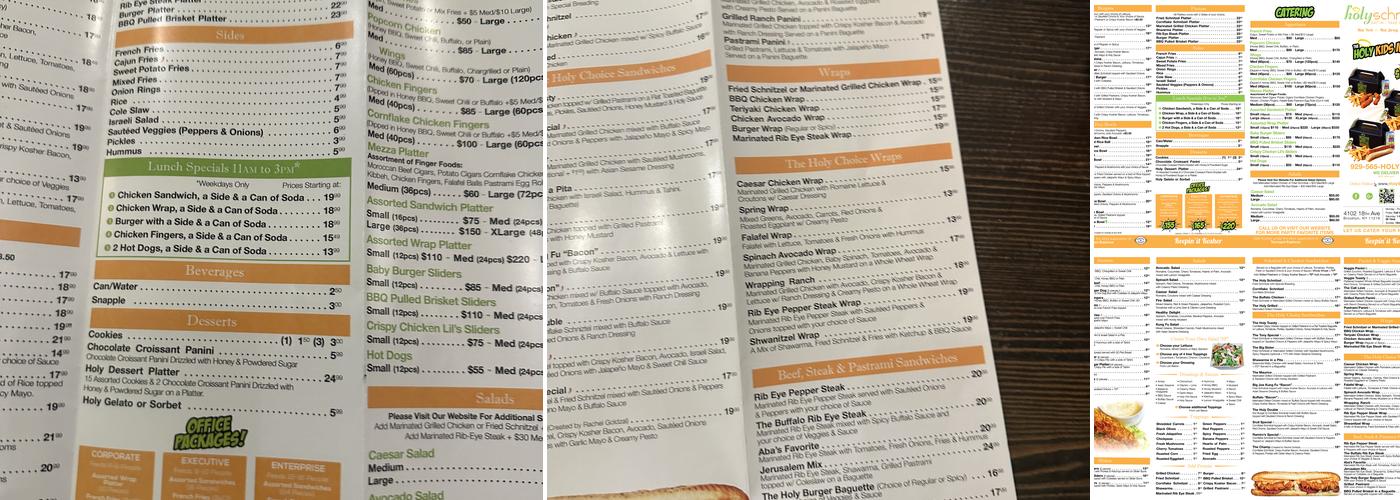 Holy Schnitzel Menu
