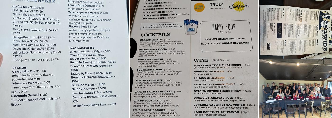 David's Kitchen & Bar Menu