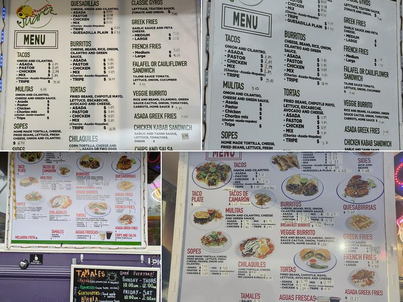 Taqueria Juarez Menu