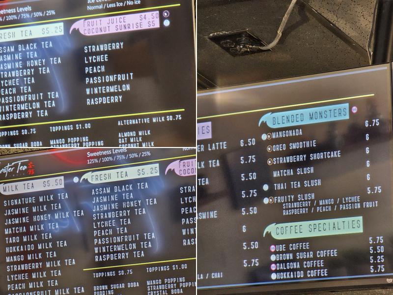 Monster Tea Lake Oswego Menu
