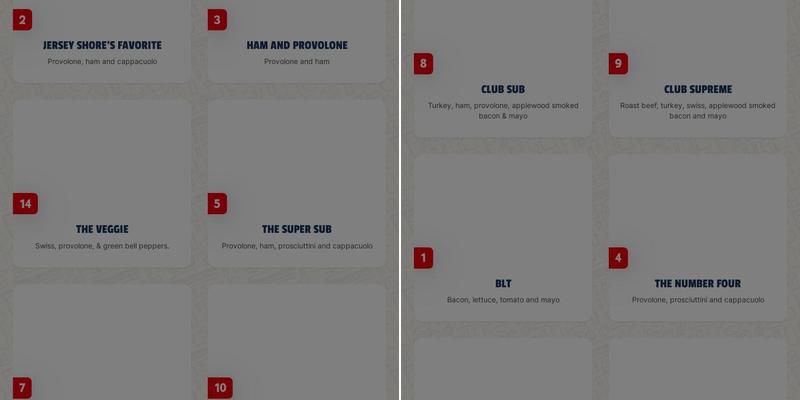 Jersey Mike's Subs Menu