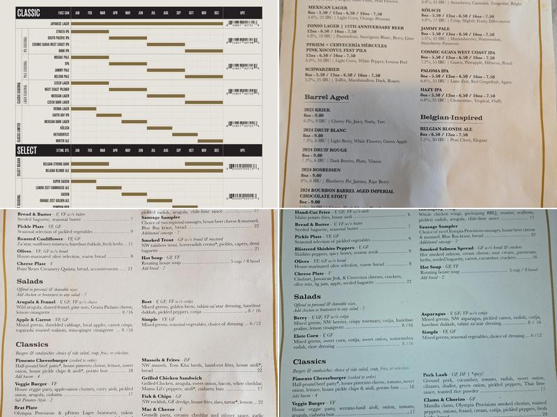 pFriem Family Brewers - Milwaukie Tasting Room Menu