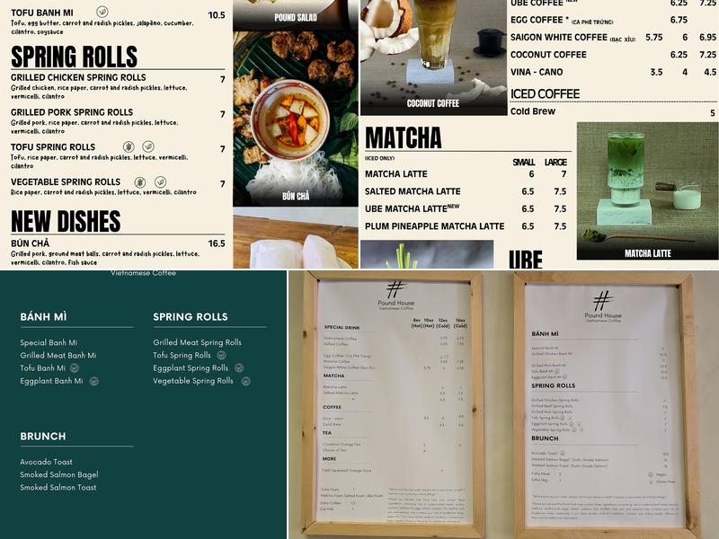 Pound House Coffee Menu