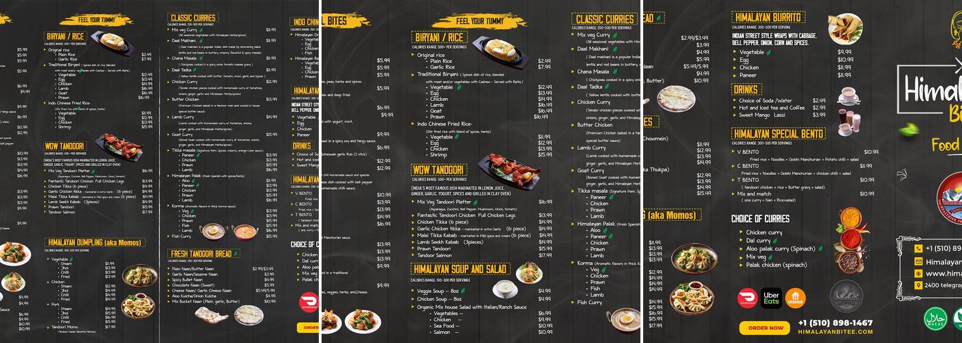 Himalayan Bite Menu