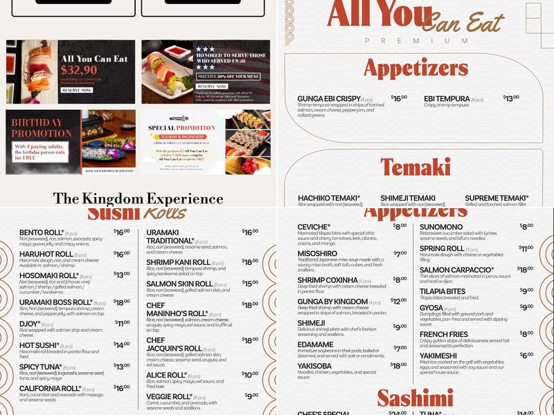 Kingdom Sushi Menu