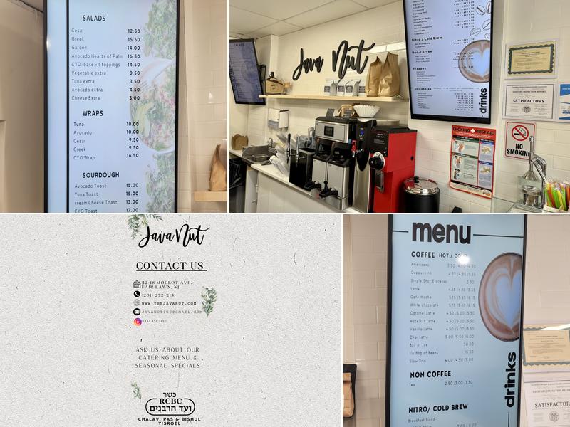 Java Nut Inc. Menu