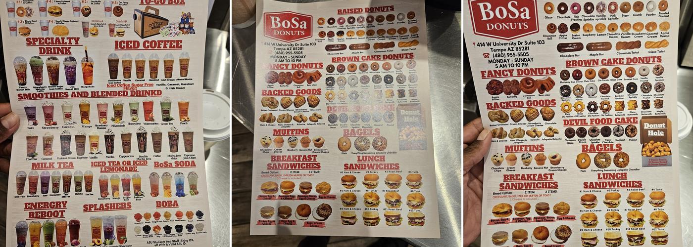 BoSa Donuts Menu