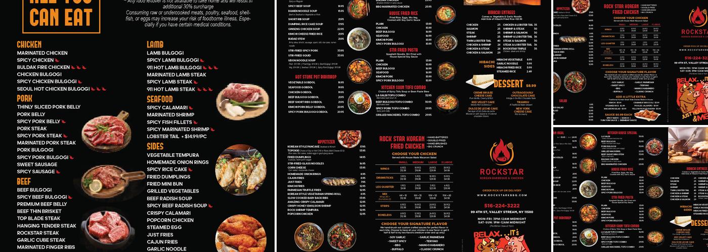 Rockstar Korean bbq & Chicken Menu